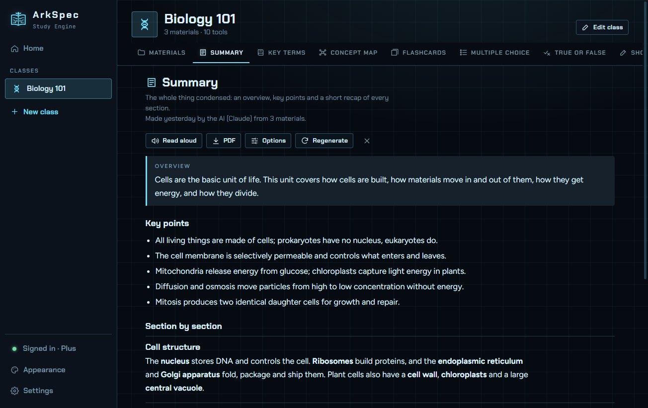 An AI summary of a class